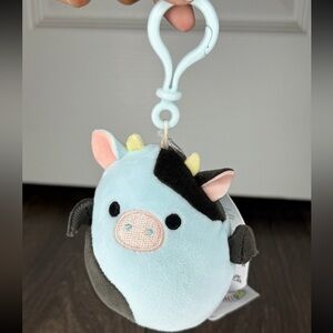 Squishmallows™ 3.5" Exclusive Cow Bat Cillian Plush Bag Clip